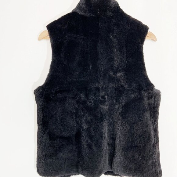 Vintage Y2K Black Real Fur Vest / size Small - Picture 9 of 14